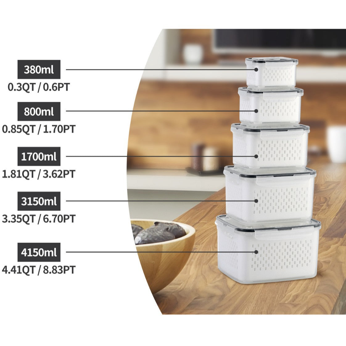 Double-layer draining and freshness-preserving container