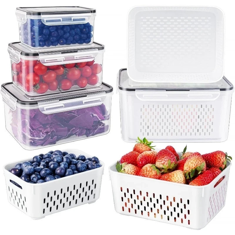 Large Capacity Refrigerator Storage Bin Set