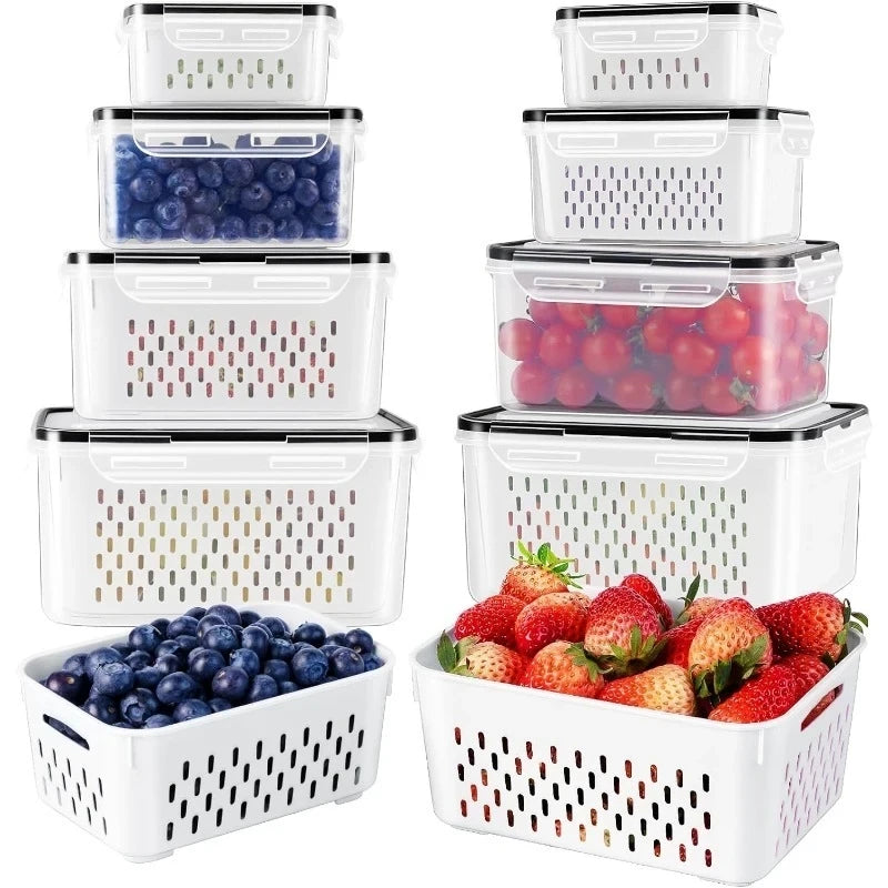 Large Capacity Refrigerator Storage Bin Set