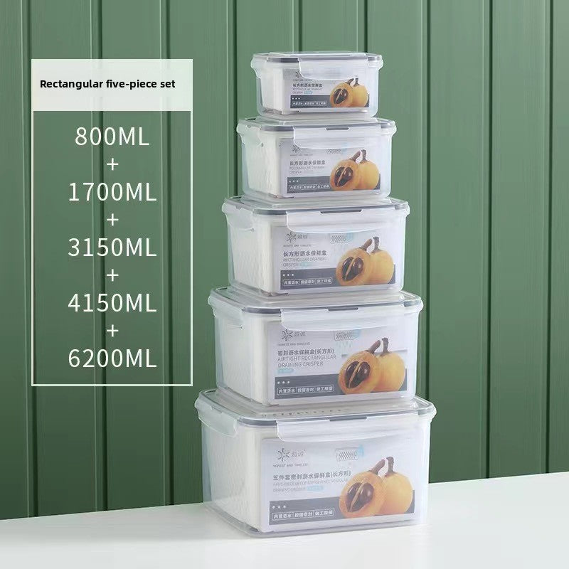 Double-layer draining and freshness-preserving container