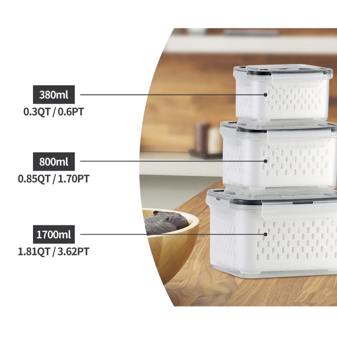 Double-layer draining and freshness-preserving container