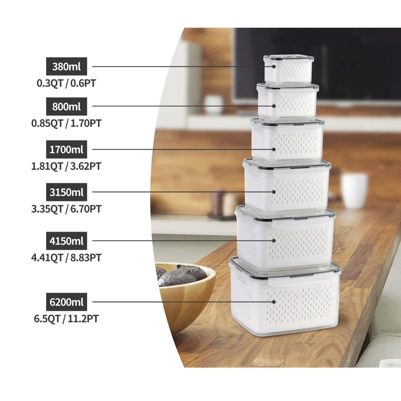 Double-layer draining and freshness-preserving container